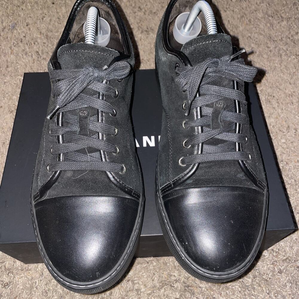 Lanvin DBB1 Black Suede And Leather Low Top Sneakers Men’s Size US 9